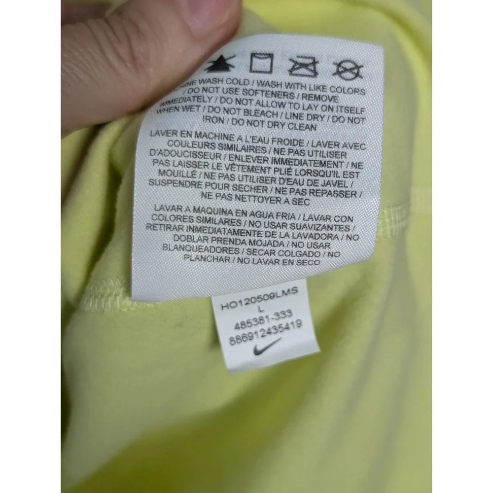Nike Pro Dri-FIT Cowl Neck Long Sleeve Training Top Neon Lime Yellow 485381-333